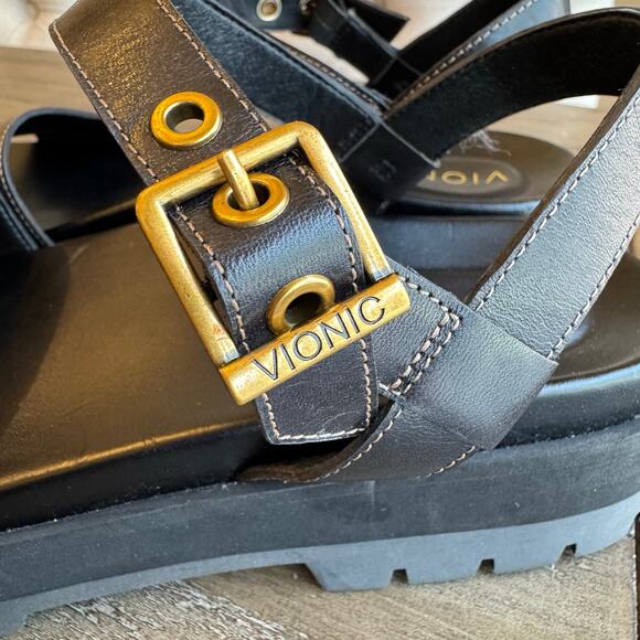 VIONIC Women's Size 9 Jamie Platform Sandal Comfort Casual Goth Goddess Lug - Picture 16 of 16